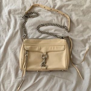 Rebecca Minkoff cream mini Mac bag